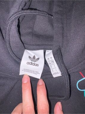 adidas Black men’s Sweater with Tricolor Logo Detail